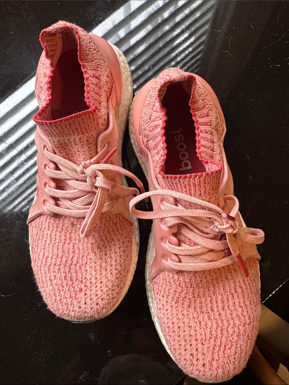 Women’s Knit Slip-On Adidas Sneakers - Pink